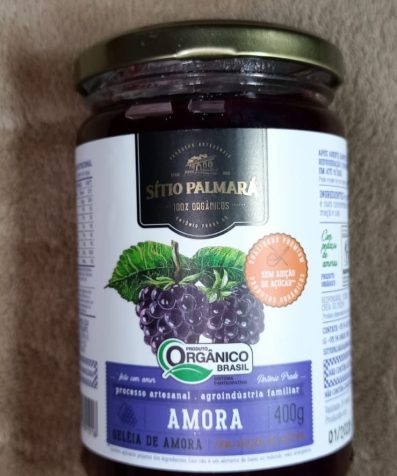 Geleia Amora orgânica SEM açúcar do Sítio Palmará 370g